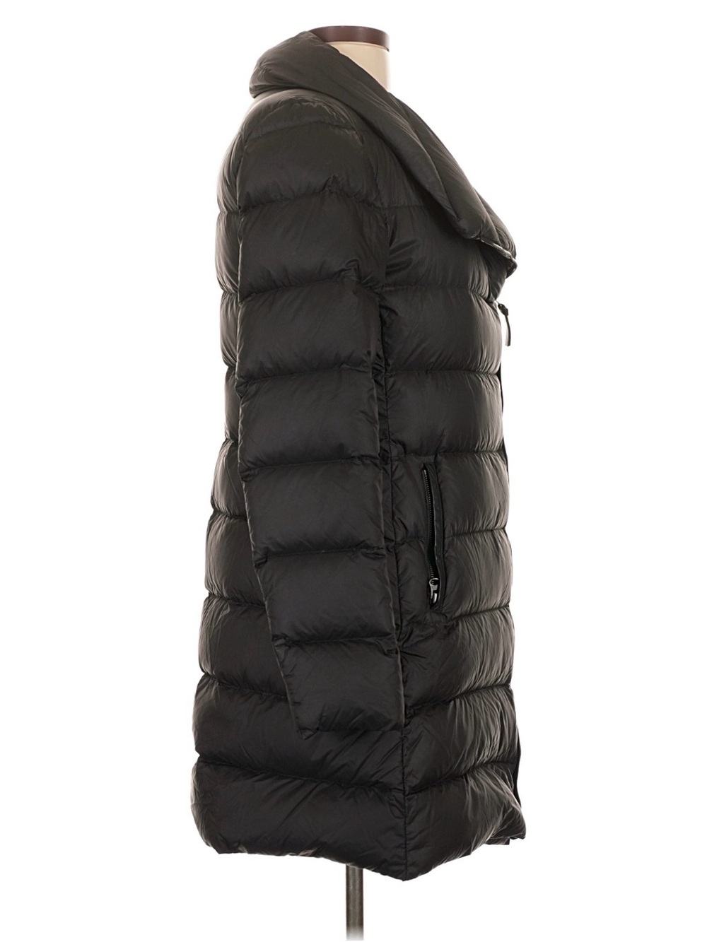 Mackage Large Down Puffer Mid-Length Long Coat Jacket Asymmetrical Zipper - Picture 3 of 5